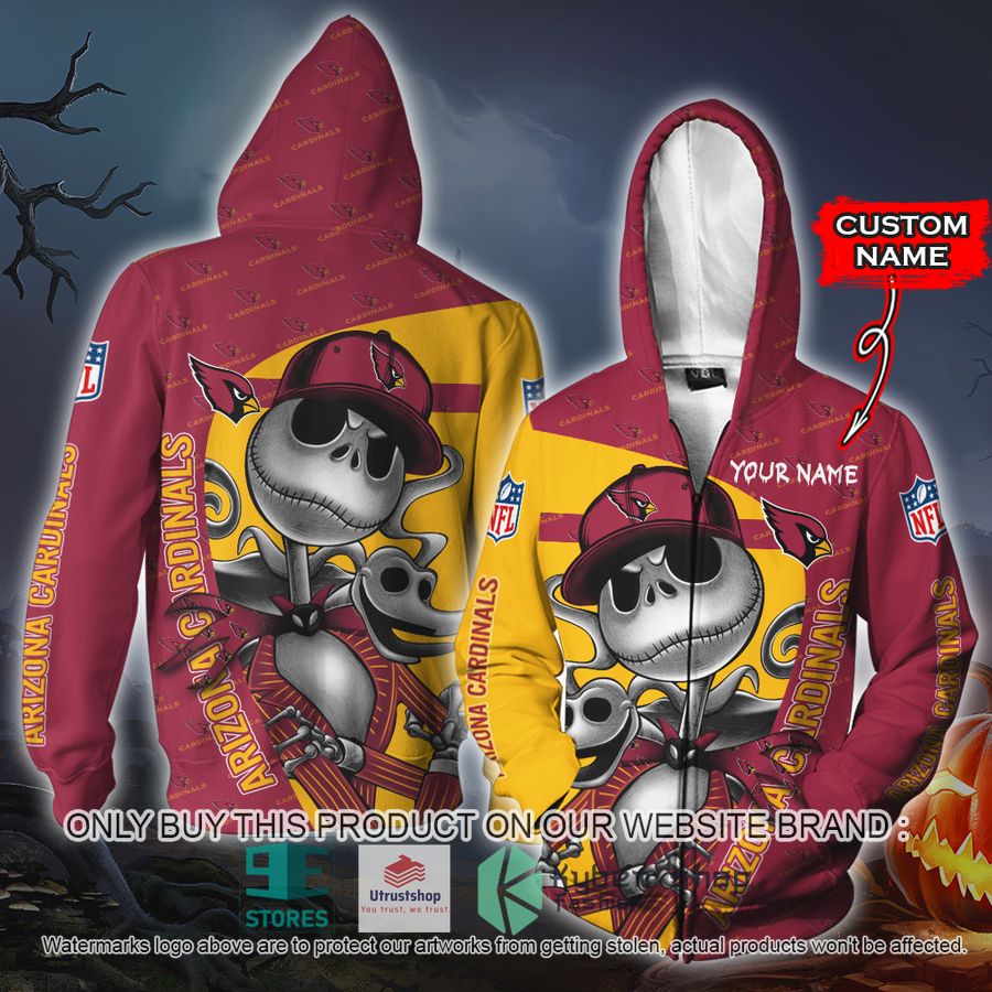 NEW Arizona Cardinals Jack Skellington Custom Name Hoodie, Shirt 4 personalized nfl jack skellington arizona cardinals shirt hoodie 4 83674
