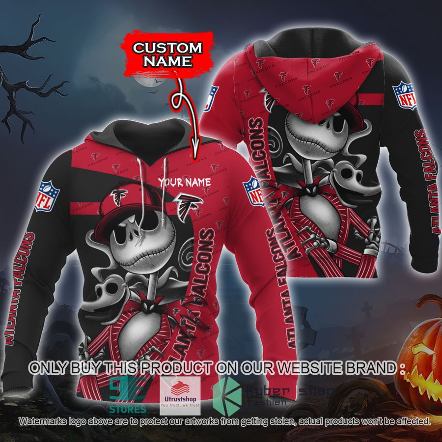personalized nfl jack skellington atlanta falcons shirt hoodie 1 60039