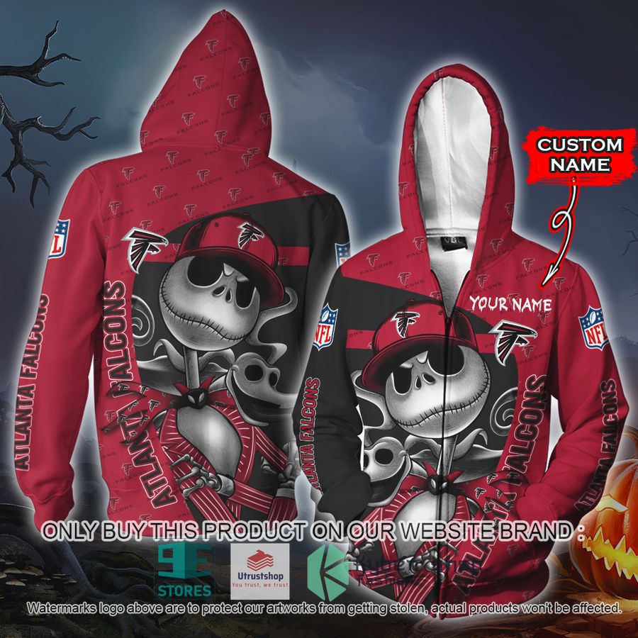 NEW Atlanta Falcons Jack Skellington Custom Name Hoodie, Shirt 4 personalized nfl jack skellington atlanta falcons shirt hoodie 4 81661