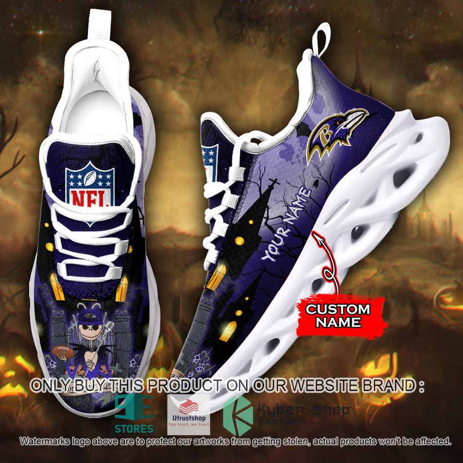 personalized nfl jack skellington baltimore ravens max soul shoes 1 24516