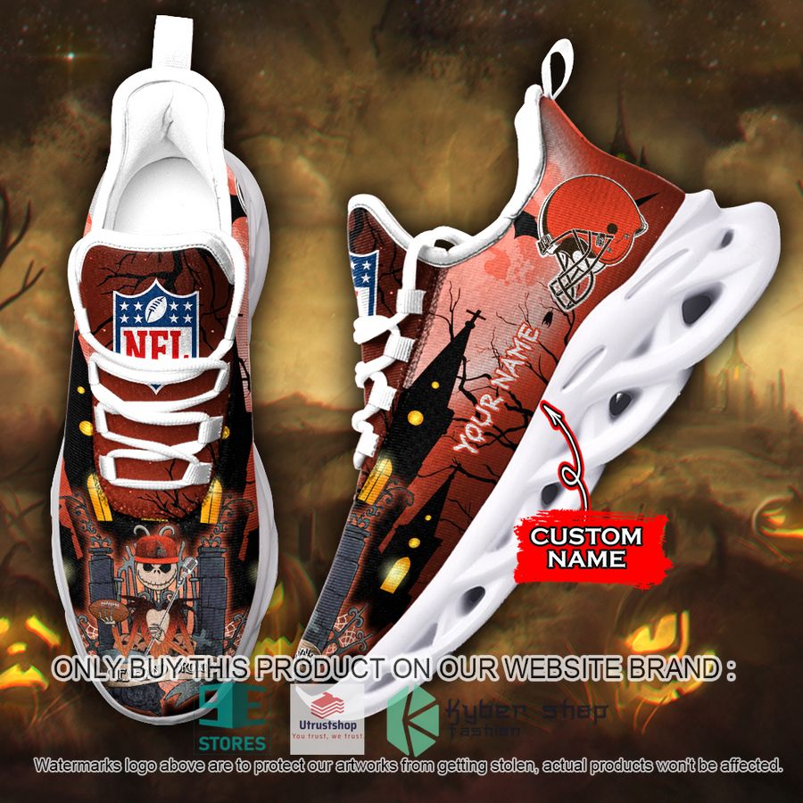 personalized nfl jack skellington cleveland browns max soul shoes 1 1273
