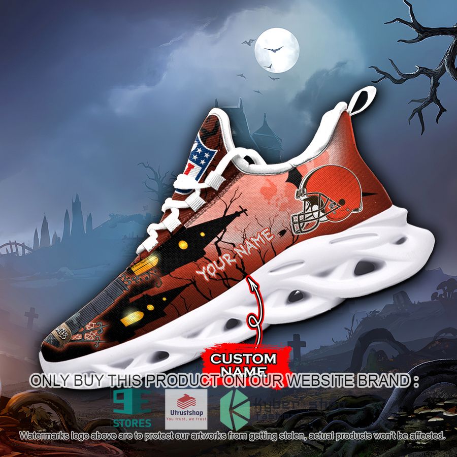 NEW Cleveland Browns Jack Skellington Custom Name Max Soul Sneaker 3 personalized nfl jack skellington cleveland browns max soul shoes 3 66821