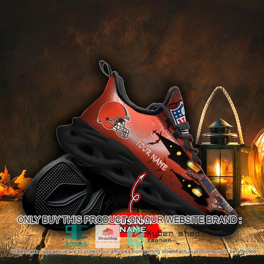 NEW Cleveland Browns Jack Skellington Custom Name Max Soul Sneaker 4 personalized nfl jack skellington cleveland browns max soul shoes 4 83364
