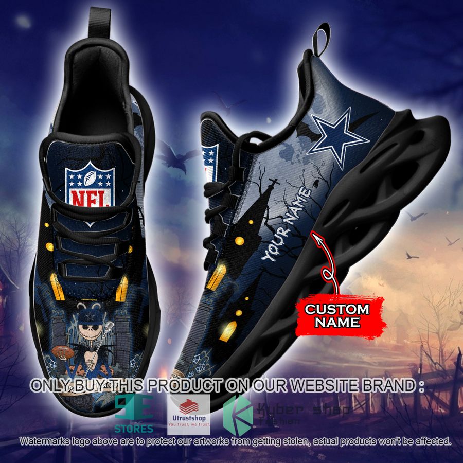 NEW Dallas Cowboys Jack Skellington Custom Name Max Soul Sneaker 2 personalized nfl jack skellington dallas cowboys max soul shoes 2 34654