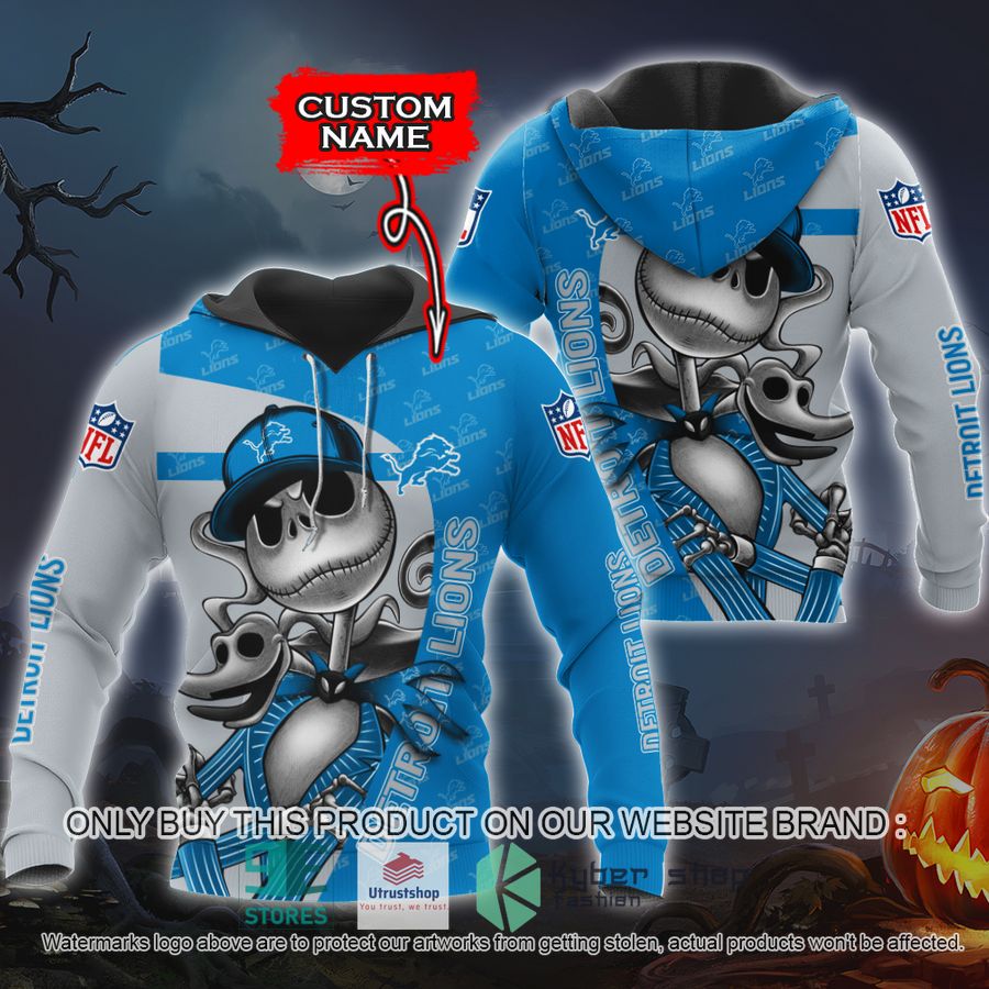 personalized nfl jack skellington detroit lions shirt hoodie 1 864