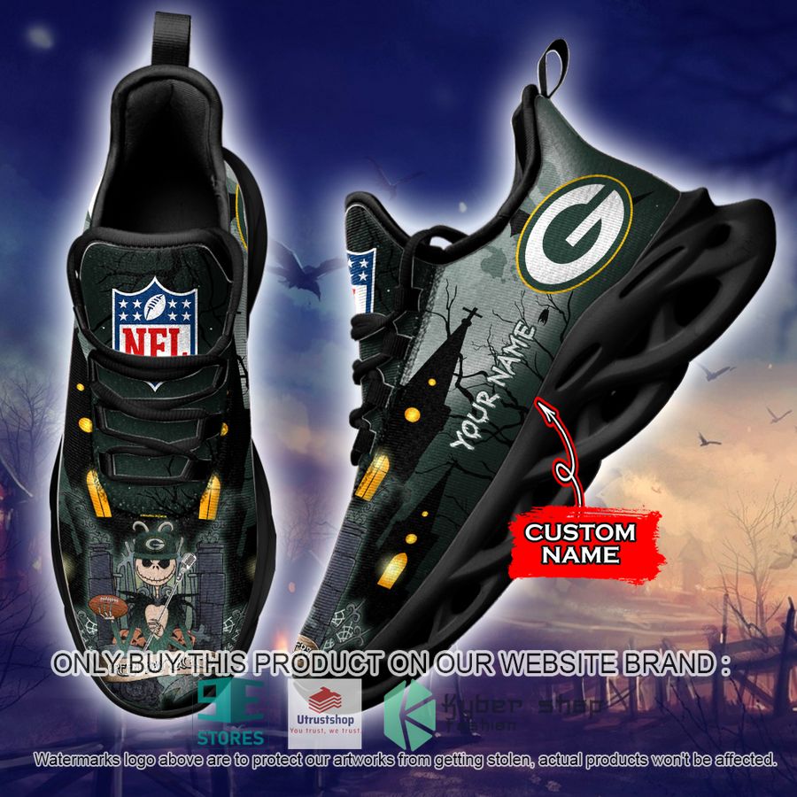 NEW Green Bay Packers Jack Skellington Custom Name Max Soul Sneaker 2 personalized nfl jack skellington green bay packers max soul shoes 2 83114