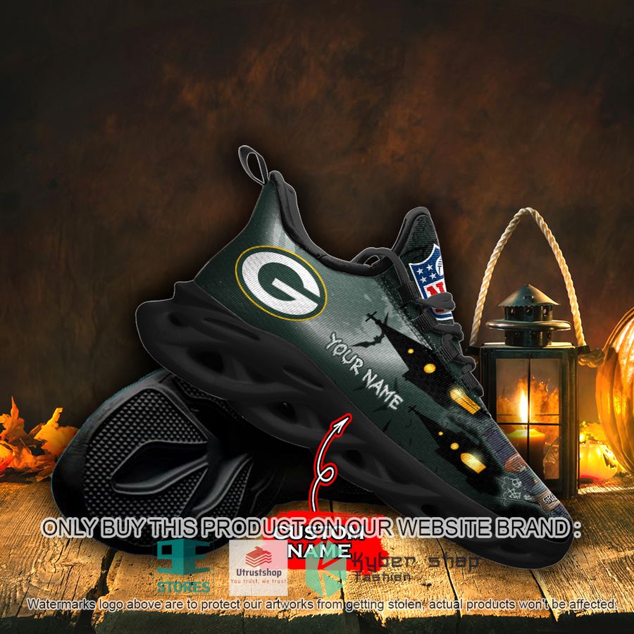 NEW Green Bay Packers Jack Skellington Custom Name Max Soul Sneaker 4 personalized nfl jack skellington green bay packers max soul shoes 4 64765