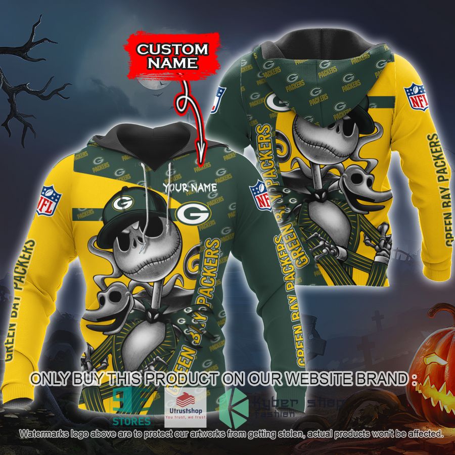 NEW Green Bay Packers Jack Skellington Custom Name Hoodie, Shirt 9 personalized nfl jack skellington green bay packers shirt hoodie 1 62801