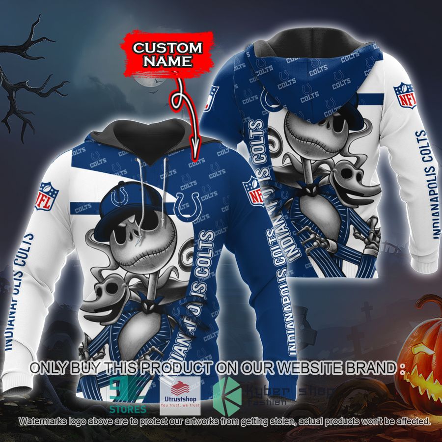 NEW Indianapolis Colts Jack Skellington Custom Name Hoodie, Shirt 8 personalized nfl jack skellington indianapolis colts shirt hoodie 1 10225