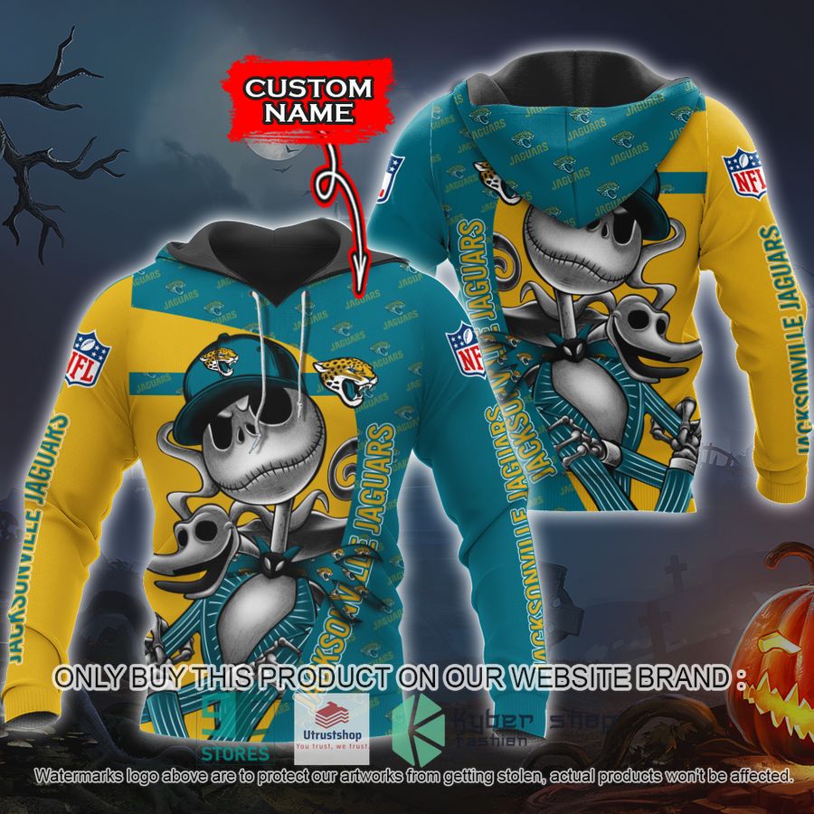 personalized nfl jack skellington jacksonville jaguars shirt hoodie 1 30608