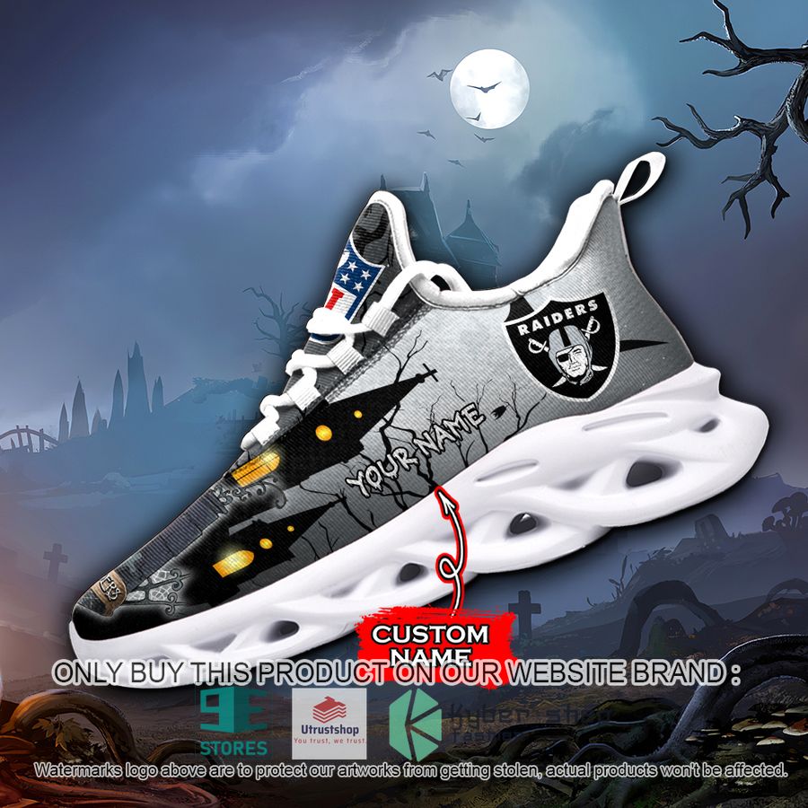 NEW Las Vegas Raiders Jack Skellington Custom Name Max Soul Sneaker 3 personalized nfl jack skellington las vegas raiders max soul shoes 3 90480