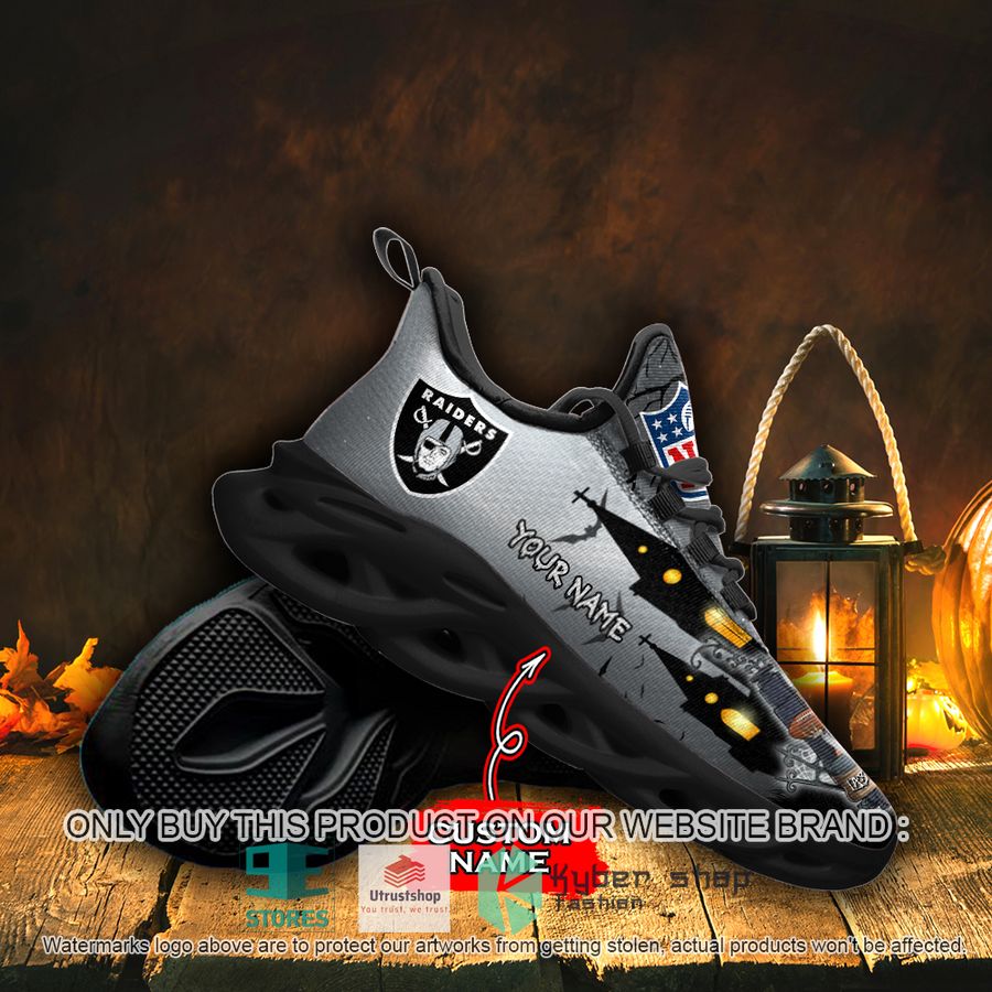 NEW Las Vegas Raiders Jack Skellington Custom Name Max Soul Sneaker 4 personalized nfl jack skellington las vegas raiders max soul shoes 4 95611