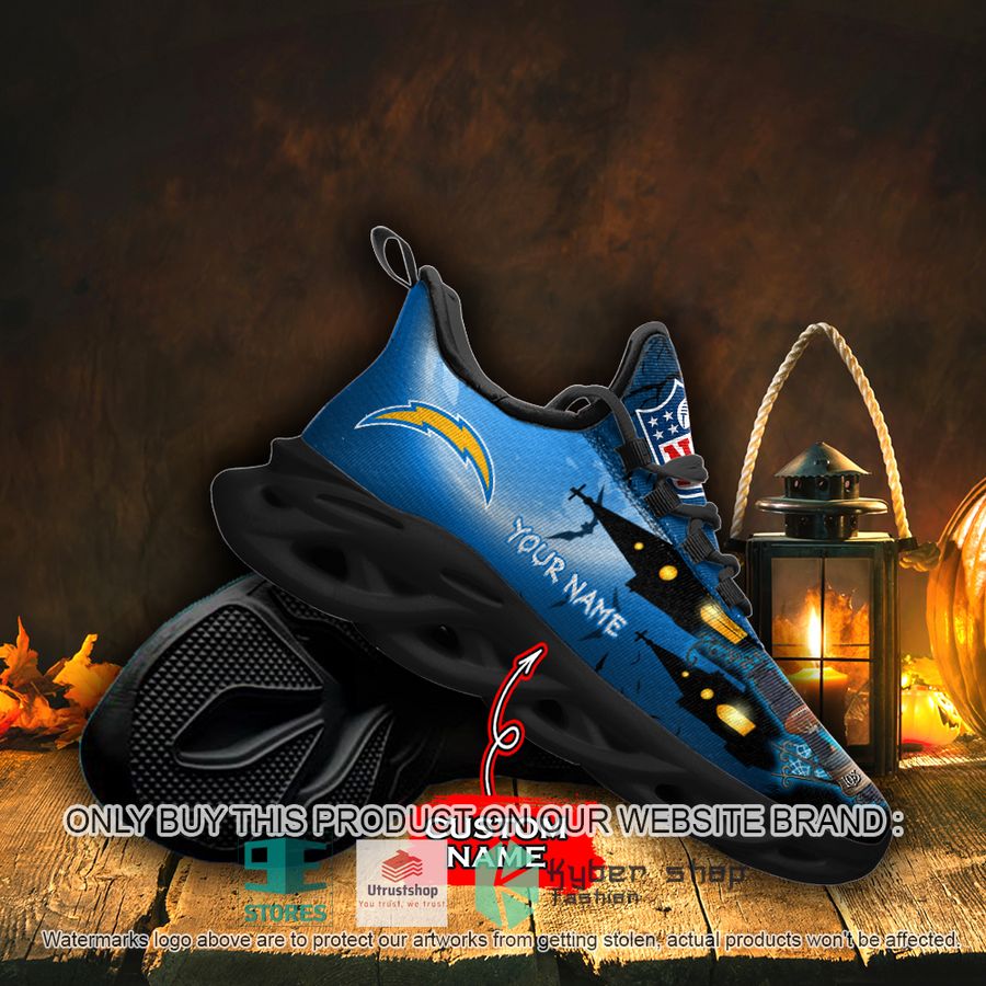 NEW Los Angeles Chargers Jack Skellington Custom Name Max Soul Sneaker 4 personalized nfl jack skellington los angeles chargers max soul shoes 4 22947