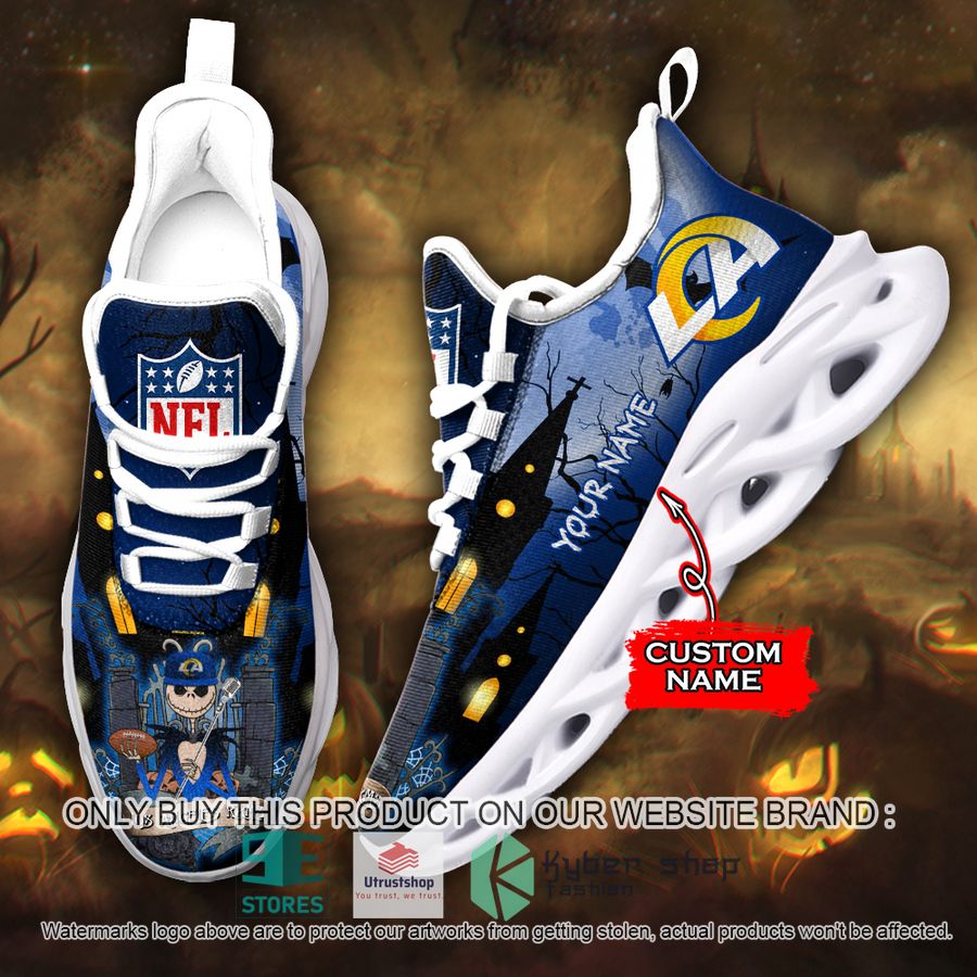personalized nfl jack skellington los angeles rams max soul shoes 1 55850