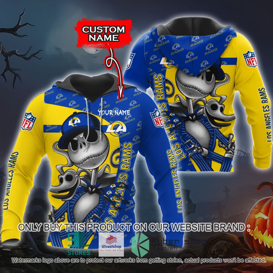 personalized nfl jack skellington los angeles rams shirt hoodie 1 28666