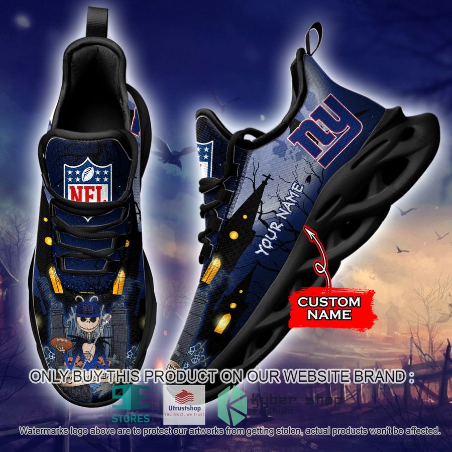 NEW New York Giants Jack Skellington Custom Name Max Soul Sneaker 2 personalized nfl jack skellington new york giants max soul shoes 2 3377