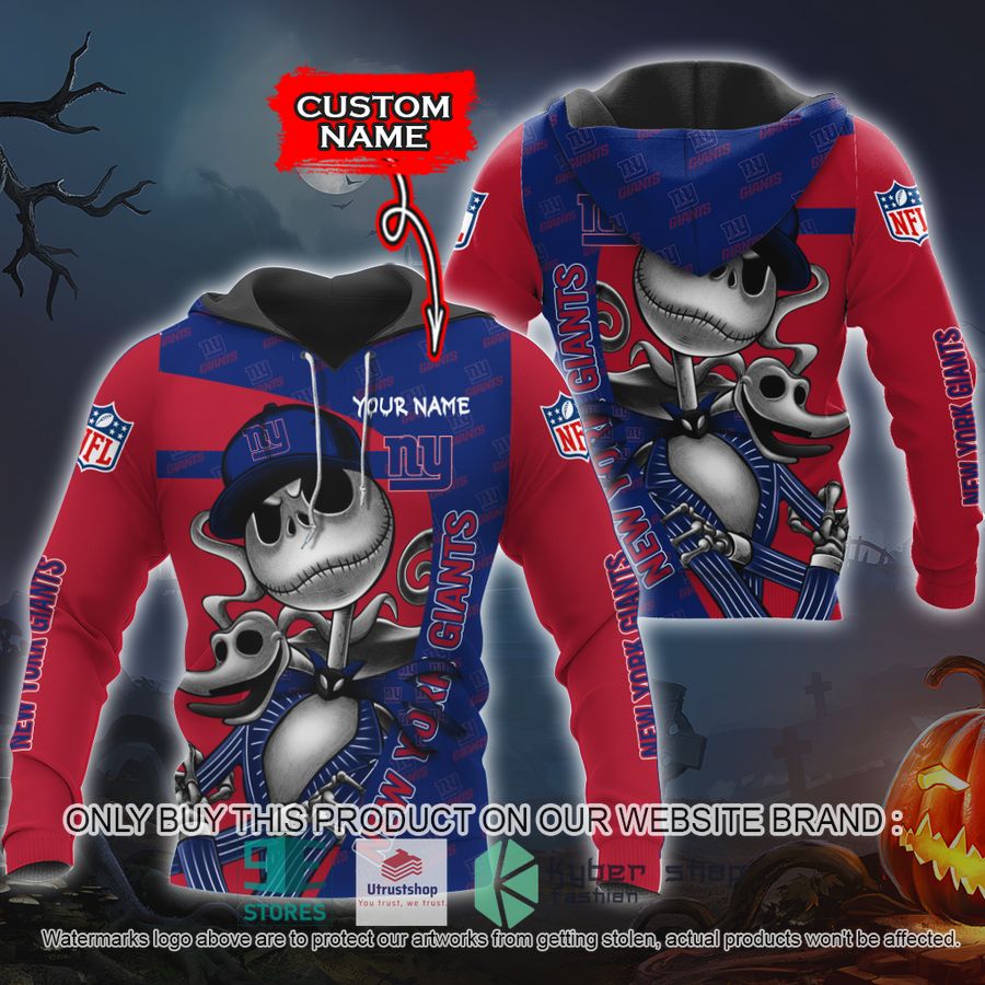 personalized nfl jack skellington new york giants shirt hoodie 1 14421