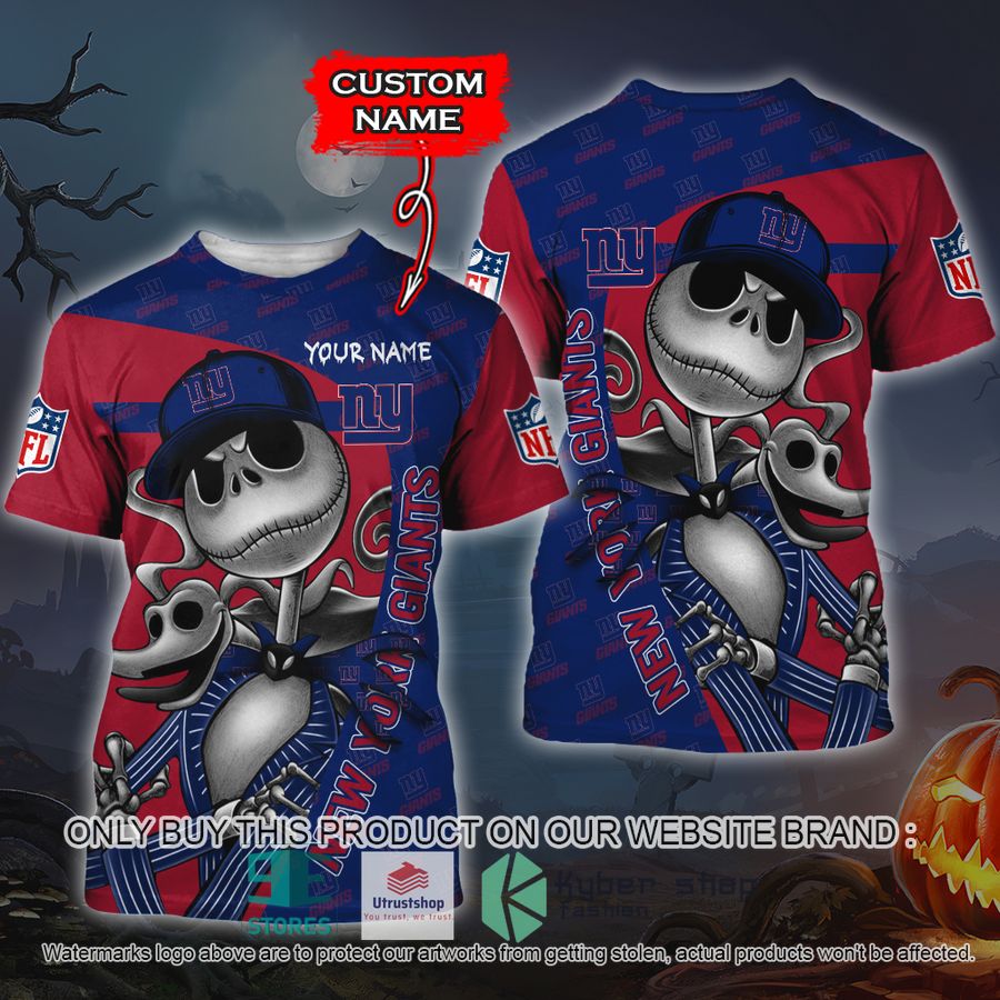 NEW New York Giants Jack Skellington Custom Name Hoodie, Shirt 3 personalized nfl jack skellington new york giants shirt hoodie 3 91857