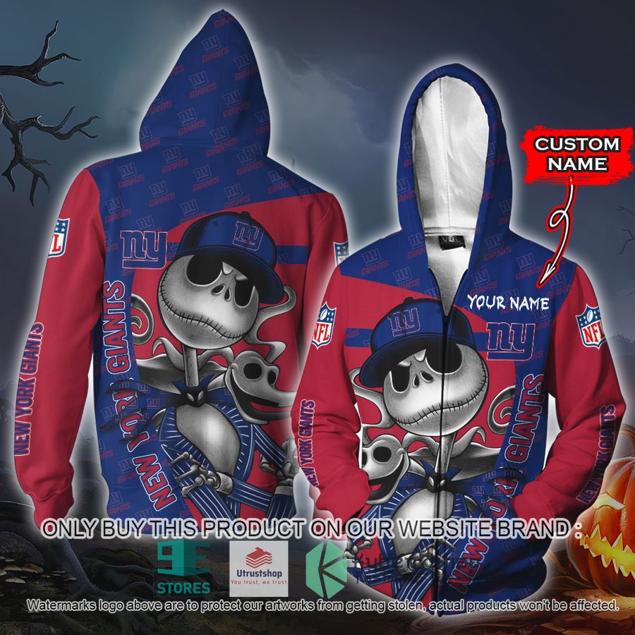NEW New York Giants Jack Skellington Custom Name Hoodie, Shirt 4 personalized nfl jack skellington new york giants shirt hoodie 4 26779
