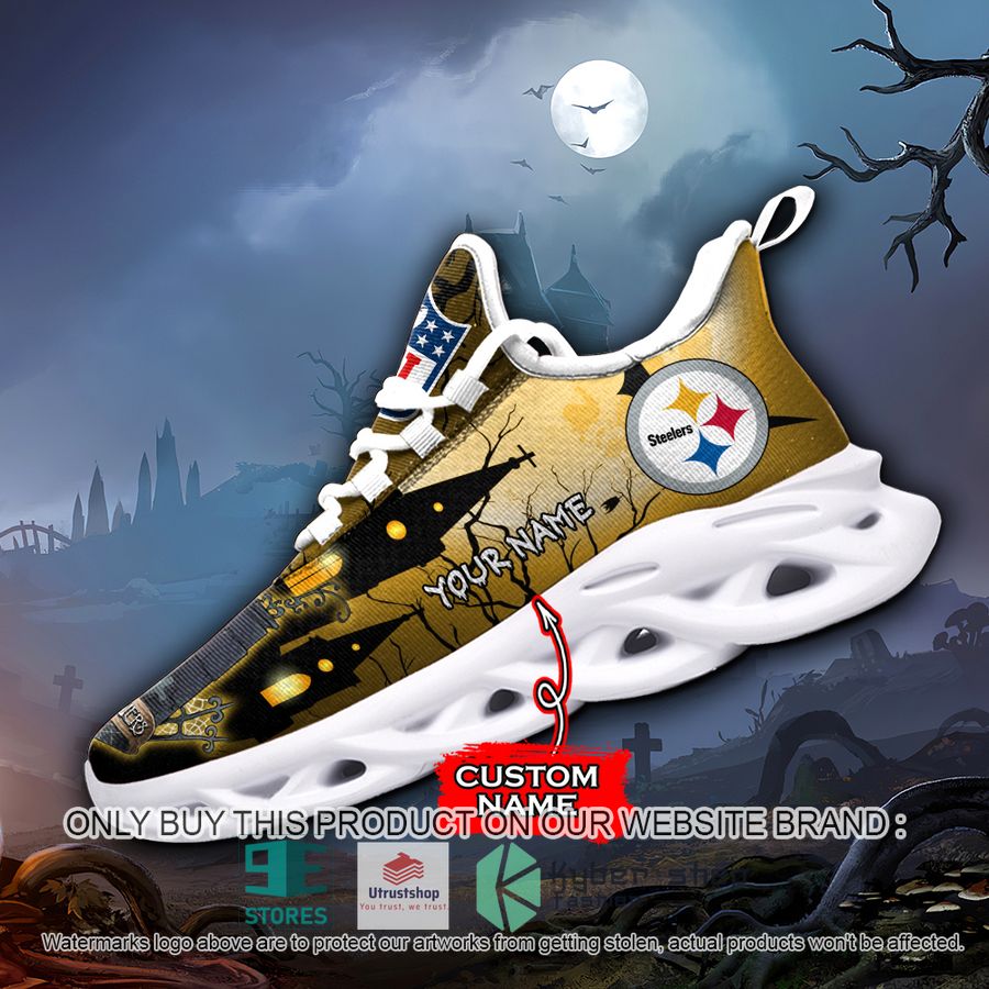 NEW Pittsburgh Steelers Jack Skellington Custom Name Max Soul Sneaker 3 personalized nfl jack skellington pittsburgh steelers max soul shoes 3 44846