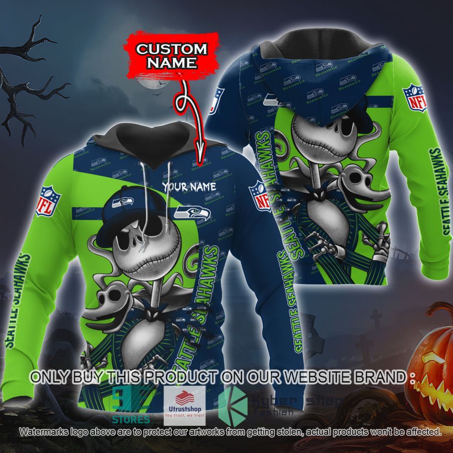 personalized nfl jack skellington seattle seahawks shirt hoodie 1 77403