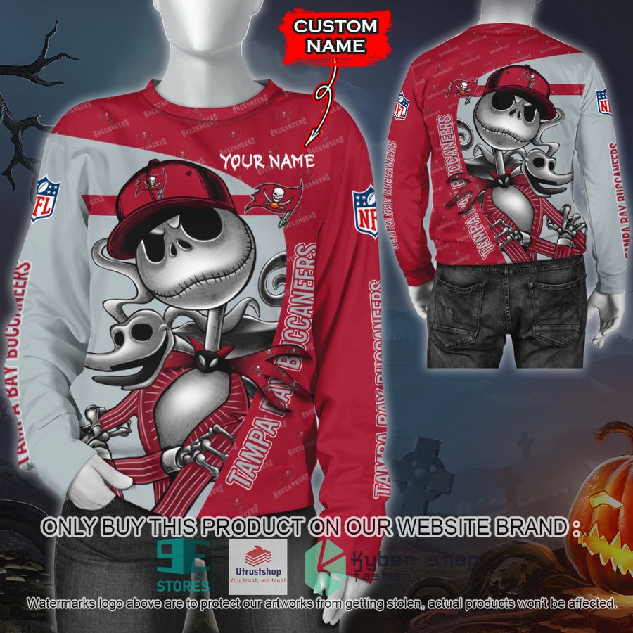 NEW Tampa Bay Buccaneers Jack Skellington Custom Name Hoodie, Shirt 2 personalized nfl jack skellington tampa bay buccaneers shirt hoodie 2 56933