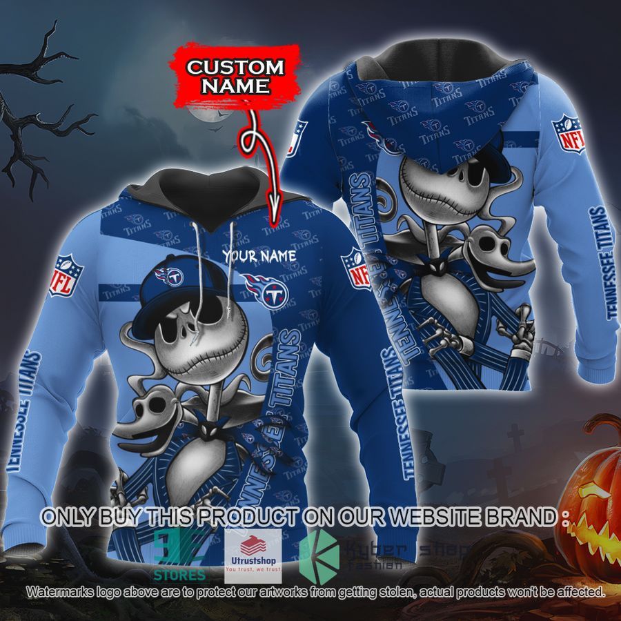 NEW Tennessee Titans Jack Skellington Custom Name Hoodie, Shirt 9 personalized nfl jack skellington tennessee titans shirt hoodie 1 72182