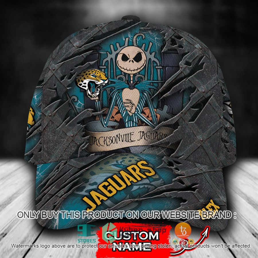 HOT Jacksonville Jaguars Jack Skellington Personalized NFL Cap 8 personalized nfl jacksonville jaguars jack skellington cap 1 54801
