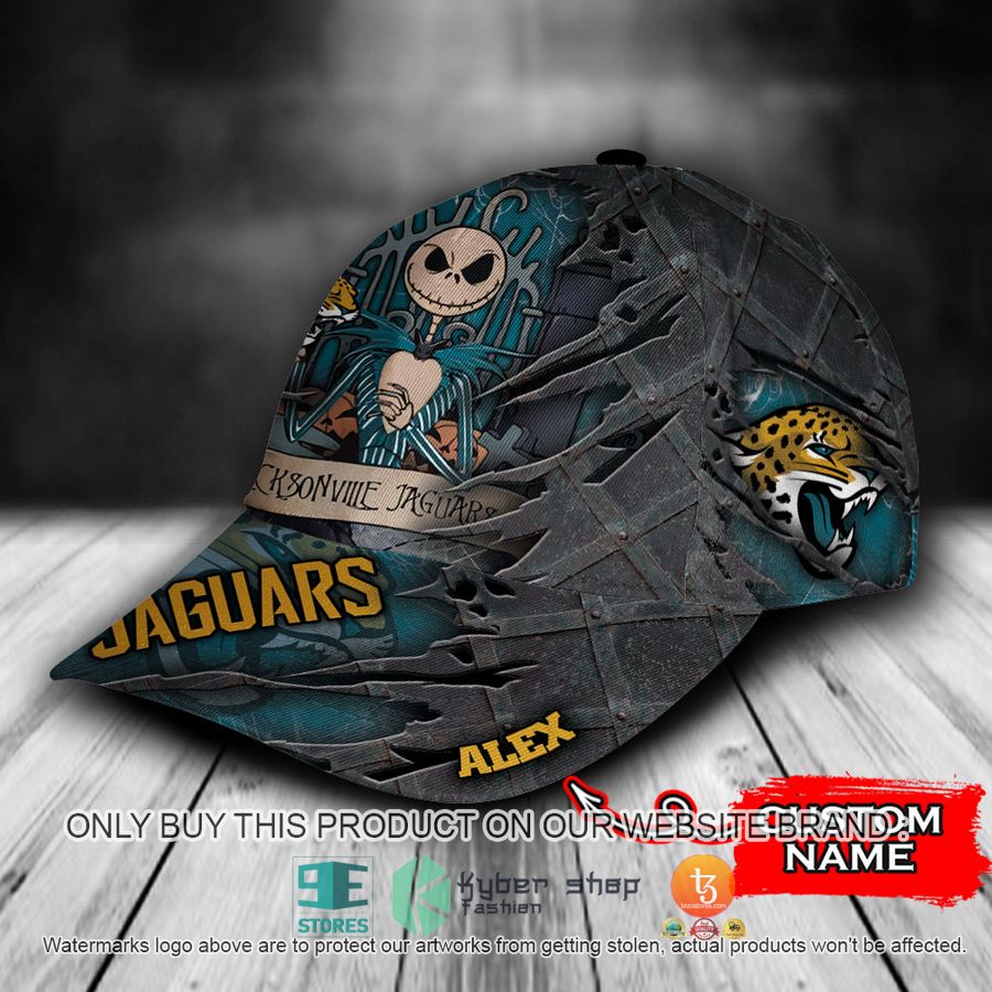 HOT Jacksonville Jaguars Jack Skellington Personalized NFL Cap 3 personalized nfl jacksonville jaguars jack skellington cap 3 82620