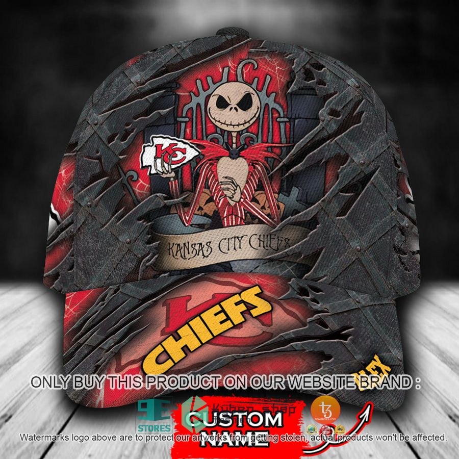 HOT Kansas City Chiefs Jack Skellington Personalized NFL Cap 8 personalized nfl kansas city chiefs jack skellington cap 1 12305