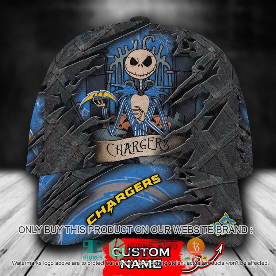 HOT Los Angeles Chargers Jack Skellington Personalized NFL Cap 9 personalized nfl los angeles chargers jack skellington cap 1 88165