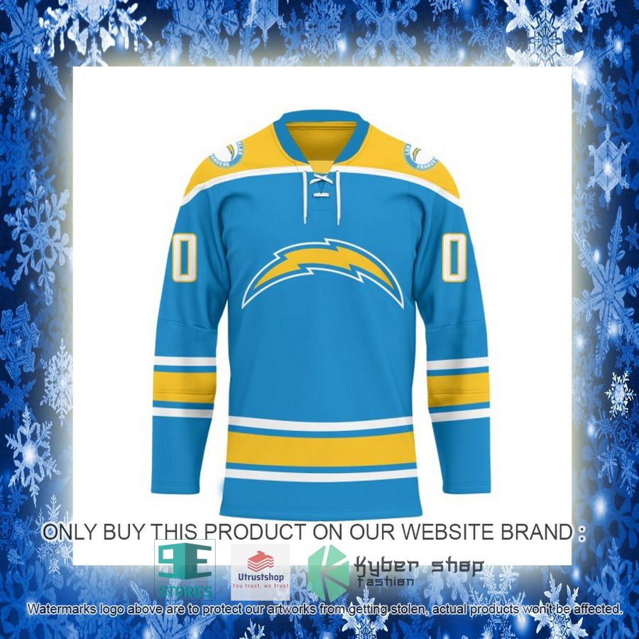 NEW Los Angeles Chargers Custom Name Hockey Jersey 11 personalized nfl los angeles chargers logo hockey jersey 11 29929