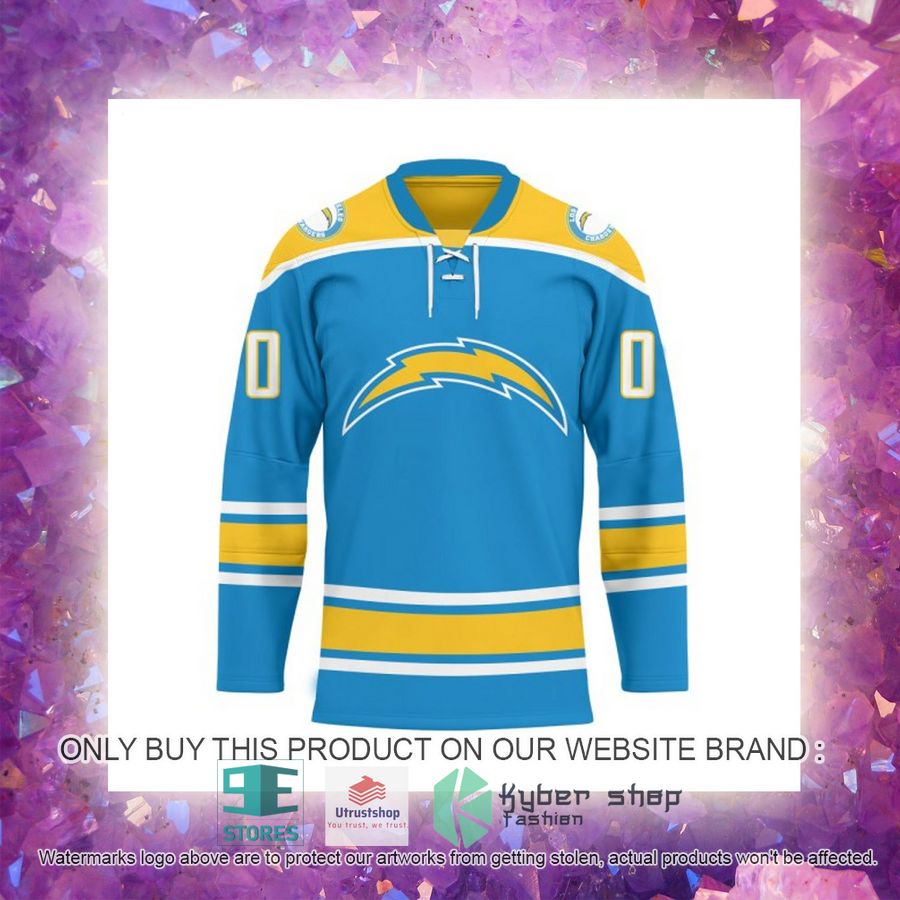 NEW Los Angeles Chargers Custom Name Hockey Jersey 5 personalized nfl los angeles chargers logo hockey jersey 5 43914