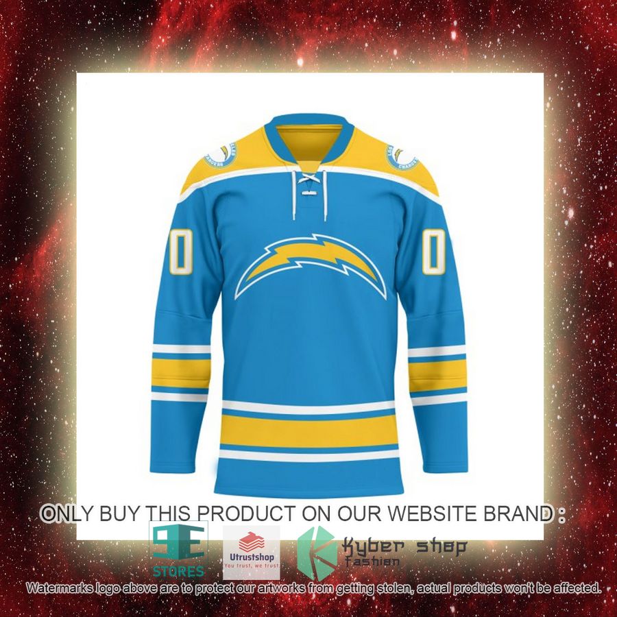 NEW Los Angeles Chargers Custom Name Hockey Jersey 8 personalized nfl los angeles chargers logo hockey jersey 8 44668