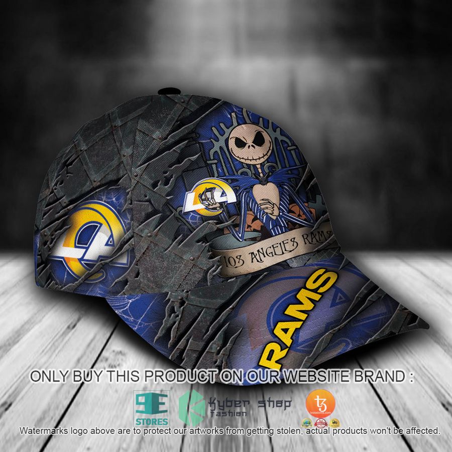 HOT Los Angeles Rams Jack Skellington Personalized NFL Cap 2 personalized nfl los angeles rams jack skellington cap 2 64342