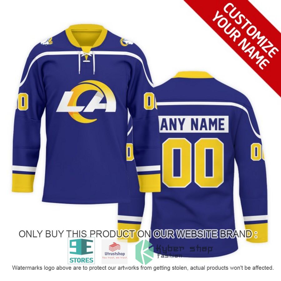NEW Los Angeles Rams Custom Name Hockey Jersey 25 personalized nfl los angeles rams logo hockey jersey 1 12777