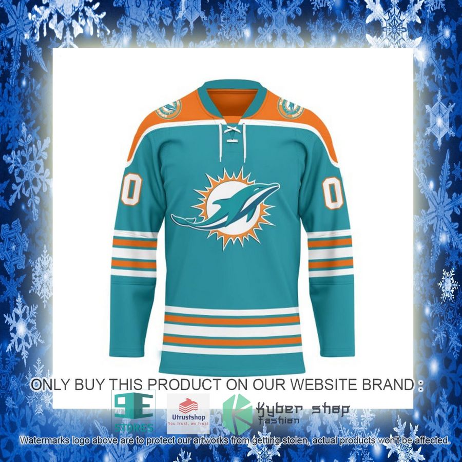 NEW Miami Dolphins Custom Name Hockey Jersey 11 personalized nfl miami dolphins logo hockey jersey 11 72172