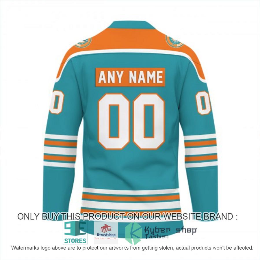 NEW Miami Dolphins Custom Name Hockey Jersey 3 personalized nfl miami dolphins logo hockey jersey 3 63073