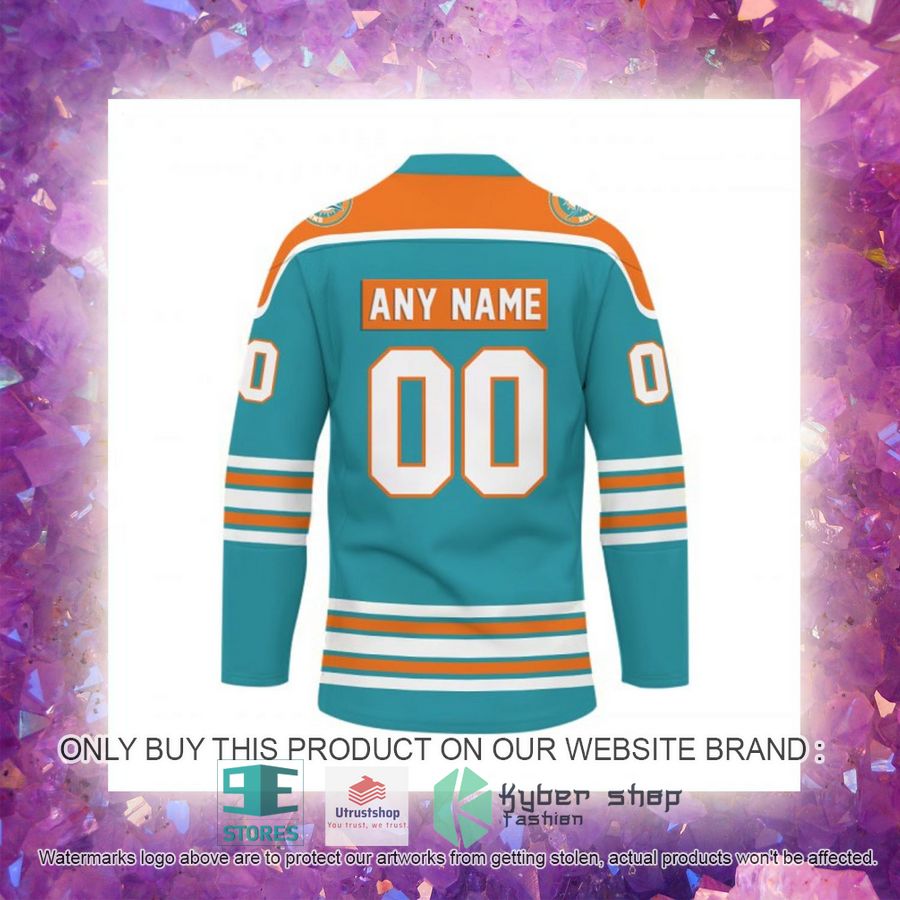 NEW Miami Dolphins Custom Name Hockey Jersey 6 personalized nfl miami dolphins logo hockey jersey 6 62705