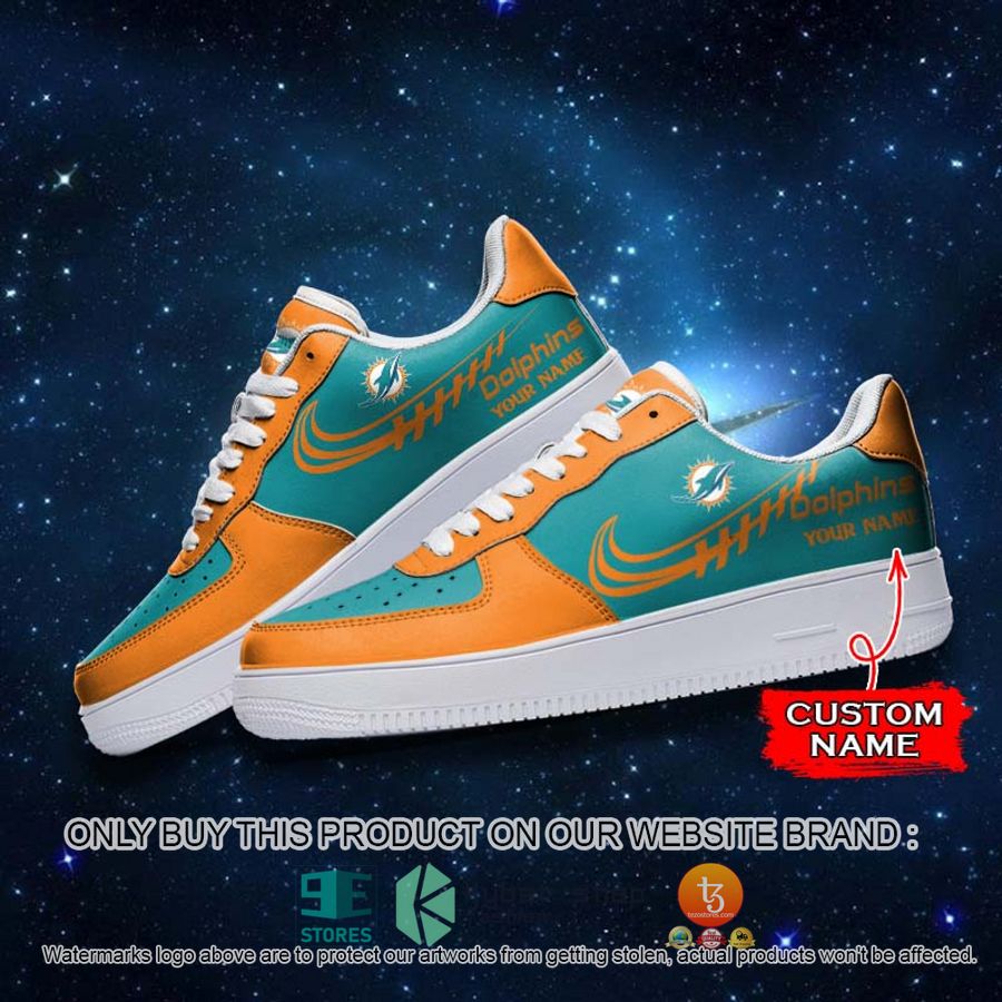 HOT Miami Dolphins Personalized NFL Nike Air Force 1 Sneaker 3 personalized nfl miami dolphins nike air force 1 sneaker 3 19514