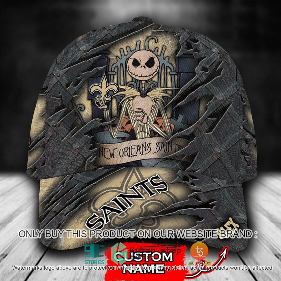 personalized nfl new orleans saints jack skellington cap 1 24820
