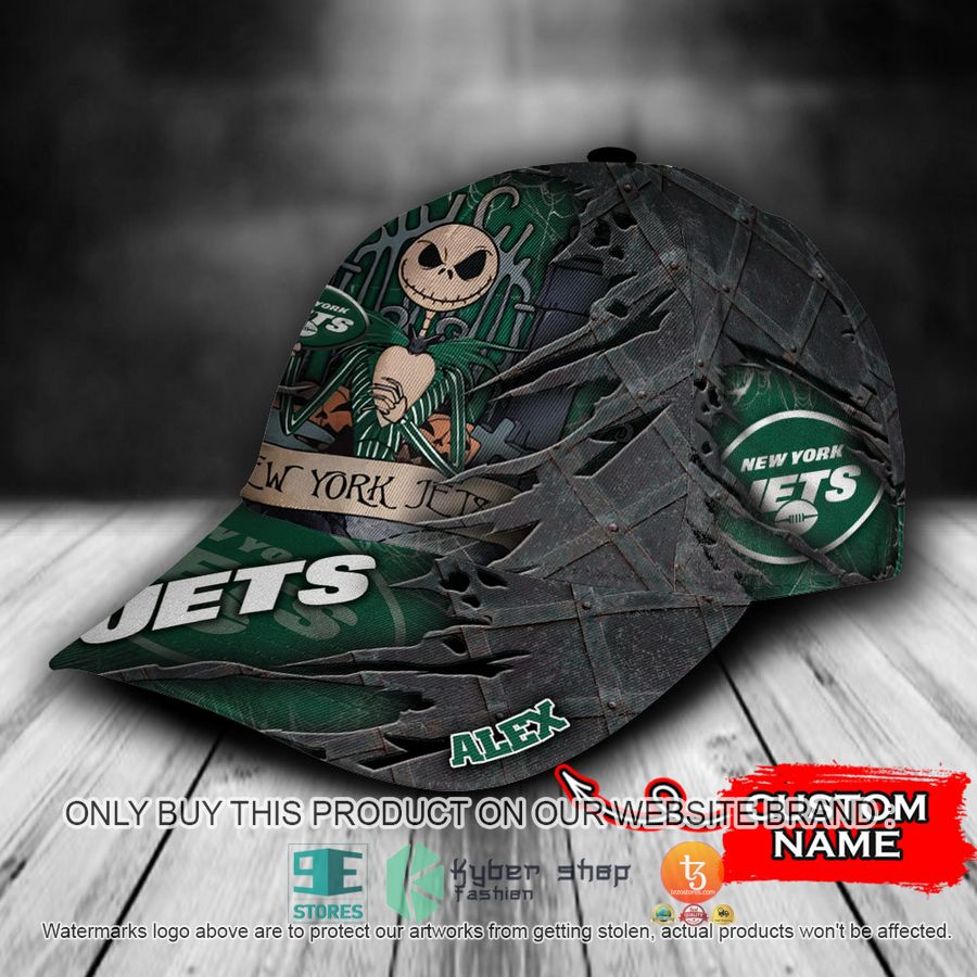 HOT New York Jets Jack Skellington Personalized NFL Cap 3 personalized nfl new york jets jack skellington cap 3 84172