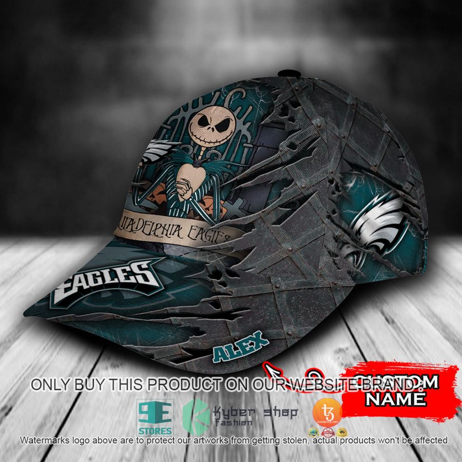 HOT Philadelphia Eagles Jack Skellington Personalized NFL Cap 3 personalized nfl philadelphia eagles jack skellington cap 3 49471