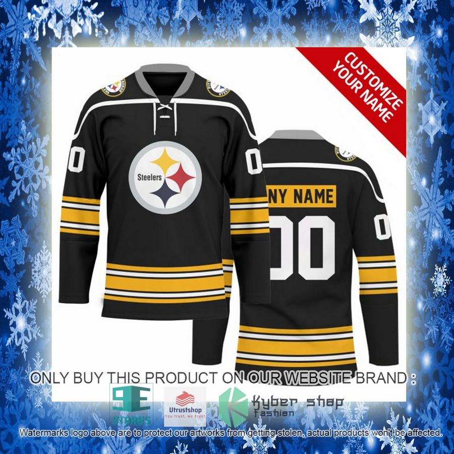 NEW Pittsburgh Steelers Custom Name Hockey Jersey 10 personalized nfl pittsburgh steelers logo hockey jersey 10 92953