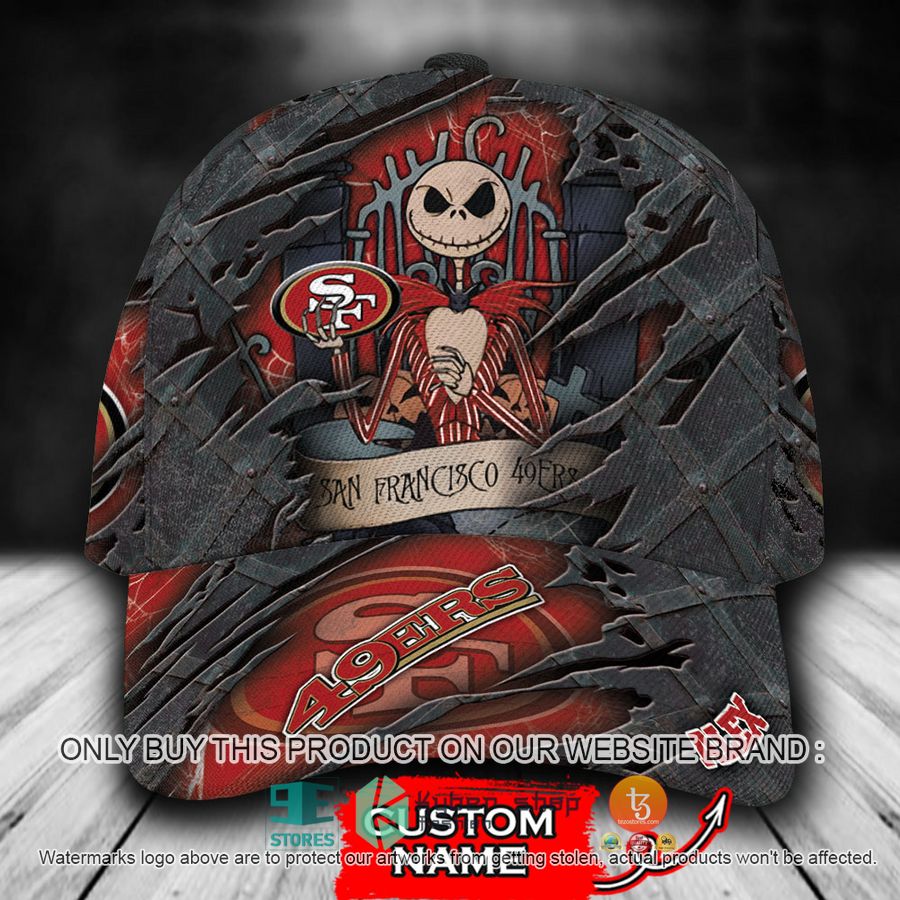 HOT San Francisco 49Ers Jack Skellington Personalized NFL Cap 9 personalized nfl san francisco 49ers jack skellington cap 1 36053