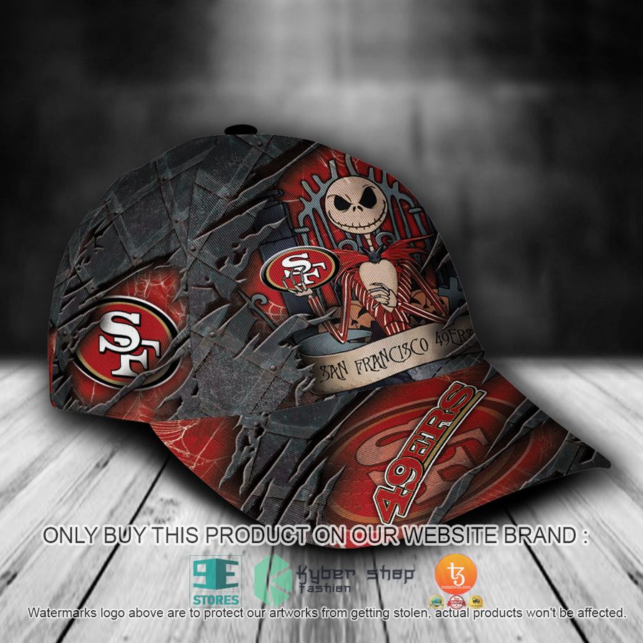 HOT San Francisco 49Ers Jack Skellington Personalized NFL Cap 2 personalized nfl san francisco 49ers jack skellington cap 2 47551