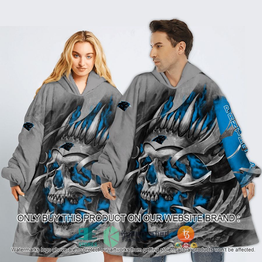 NEW Skull Carolina Panthers Custom Name Fleece Hoodie Blanket 13 personalized nfl skull carolina panthers sherpa hoodie blanket 1 27511