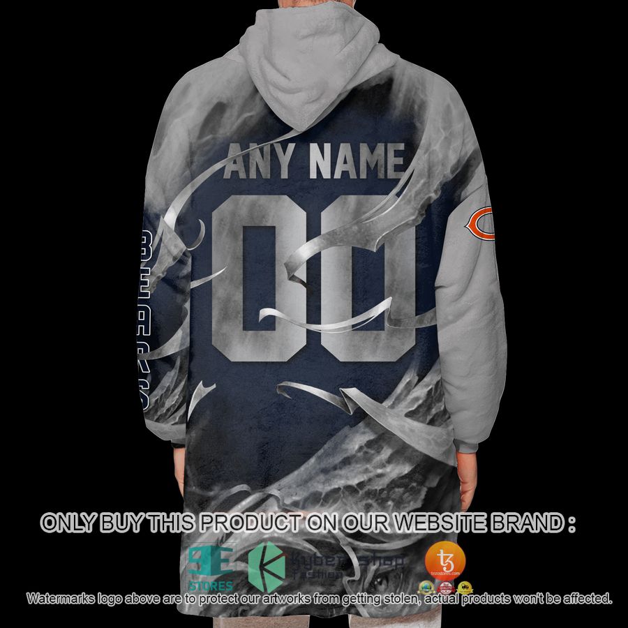 NEW Skull Chicago Bears Custom Name Fleece Hoodie Blanket 3 personalized nfl skull chicago bears sherpa hoodie blanket 3 12000