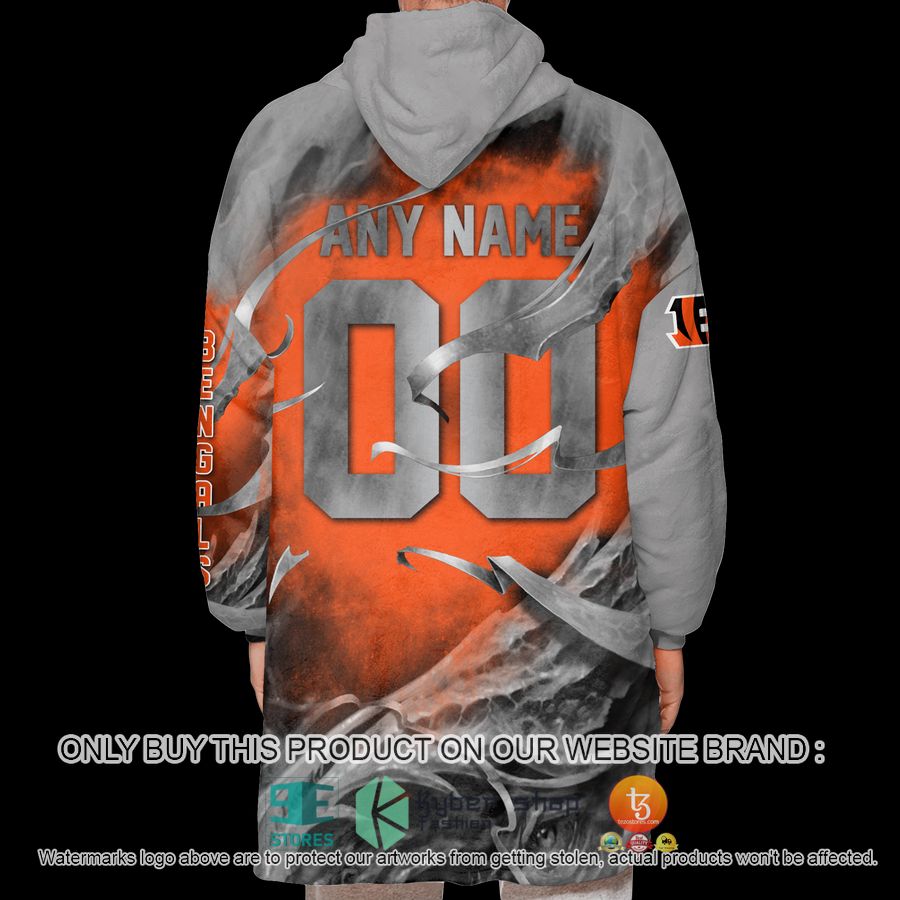 NEW Skull Cincinnati Bengals Custom Name Fleece Hoodie Blanket 3 personalized nfl skull cincinnati bengals sherpa hoodie blanket 3 78445