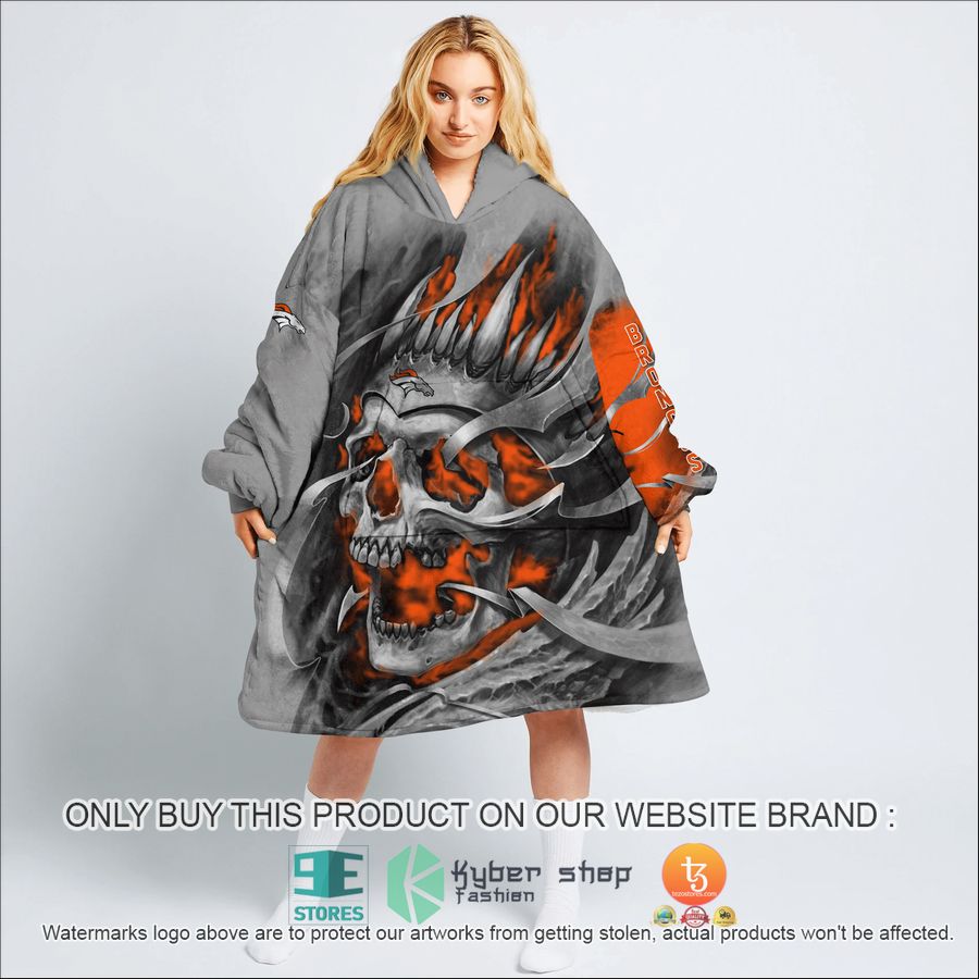NEW Skull Denver Broncos Custom Name Fleece Hoodie Blanket 2 personalized nfl skull denver broncos sherpa hoodie blanket 2 65613